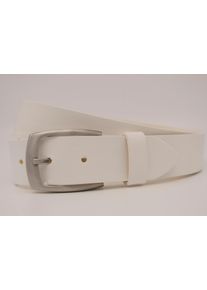 AnnaMatoni Damen Ledergürtel, weiß, casual, Gr. 90, Rindsleder, Gürtel, mit silbener Schließe