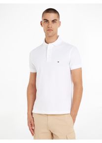 Tommy Hilfiger Herren Poloshirt "1985 SLIM POLO", weiß, Basic, Gr. XL, Piquu00e9, Obermaterial: 97% Baumwolle, 3% Elasthan, Shirts, hochwertige