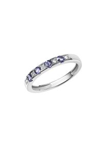 Damen Fingerring "Gold 333 mit Tansanit und Diamant 0,025ct.", 062 (19,7), 0,025 ct P2 = erkennbare Einschlüsse, Gold, weiß, Diamonds by Ellen K.,