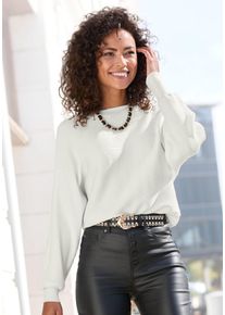 Vivance Damen Strickpullover, weiß, modisch, Gr. 32, unifarben, Rippstrick, Obermaterial: 80% Viskose, 20% Polyamid, Pullover, mit U-Boot-Ausschnitt,