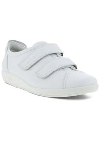 Ecco Damen Klettschuh "SOFT 2.0", Gr. 41, weiß, Leder, unifarben, sportlich, Schuhe, Halbschuh, Freizeitschuh mit Klettverschlüssen
