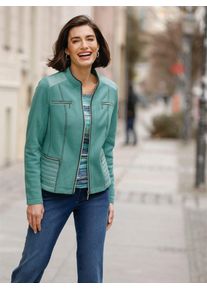 Casual Looks Damen Fleecejacke, grün, Gr. 52, unifarben, 100% Polyester, Jacken