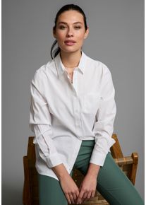 Laura Scott Damen Longbluse, weiß, Basic, Gr. 40, unifarben, Web, Obermaterial: 50% Baumwolle, 50% Viskose, Blusen, mit Brusttasche