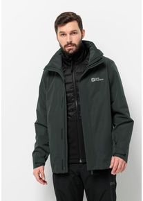 Jack Wolfskin Herren 3-in-1-Funktionsjacke "LUNTAL 3IN1 JKT M", grün, Gr. S, Obermaterial: 100% Polyester; Futter: 100% Polyester; Innenmaterial: 94%