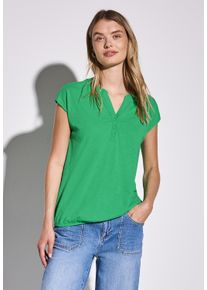 Street One Damen T-Shirt, grün, casual, Gr. 46, unifarben, Web, 100% Baumwolle, Shirts, aus reiner Baumwolle