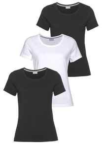 Eastwind Damen T-Shirt, schwarz-weiß, Basic, Gr. 32, clean, unifarben, Obermaterial: 100% Baumwolle, Shirts, Kurzarm, hüftlang, für die Freizeit, aus