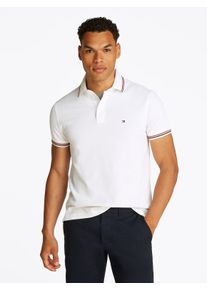 Tommy Hilfiger Herren Poloshirt "TIPPED SLIM FIT POLO", weiß, casual, Gr. XL, Jersey, Obermaterial: 96% Baumwolle, 4% Elasthan, Shirts, mit