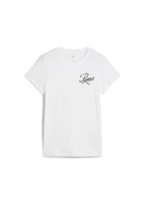 Puma Damen T-Shirt "ESS SCRIPT T-Shirt Damen", weiß, Gr. S, bedruckt, Obermaterial: 100% Baumwolle; Rippe: 80% Baumwolle, 20% Polyester, Shirts