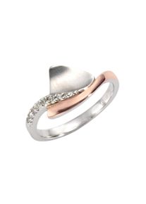 ZEEme Damen Fingerring "Silber 925 zweifarbig mit Zirkonia weiß", 062 (19,7), Silber 925 (Sterlingsilber), weiß, Silber 925 (Sterlingsilber),