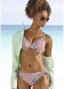 Venice Beach Damen Bügel-Bikini-Top "Paislee", grün, Gr. 38, bedruckt, Paisleymuster, Recycling-Polyamid, Bikini-Oberteile, bedruckt, verstellbare