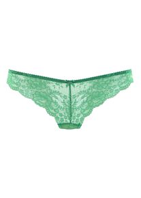 Lascana Damen String, Gr. 36, grün, Spitze, Obermaterial: 90% Polyamid, 10% Elasthan, Unterhosen, aus schöner Vollspitze und Schleife