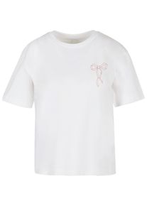 MISS TEE Herren T-Shirt "Miss Tee Bow Oneliner Tee", weiß, casual, Gr. S, bedruckt, 100% Baumwolle, Shirts