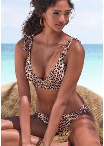 Buffalo Damen Triangel-Bikini "Jane", braun, Gr. 34, Animalprint, Microfaser, Bikini-Sets, mit Animalprint