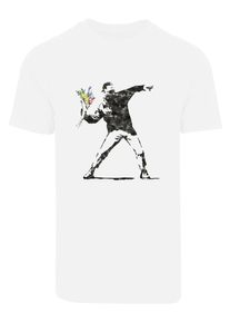 Merchcode Herren T-Shirt "Merchcode Herren Flower Bomb T-Shirt", weiß, casual, Gr. XXL, bedruckt, 100% Baumwolle, Shirts