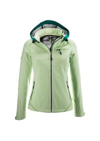 DEPROC Active Damen Softshelljacke "MECATINA PEAK WOMEN", grün, sportlich, Gr. 42, 100% Polyester, Jacken, mit abnehmbarer Kapuze