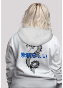 F4NT4STIC Damen Kapuzenpullover "Drache Japan PLUSSIZE", weiß, casual, Gr. XXL, Obermaterial: 65% Baumwolle, 35% Polyester, Pullover, Premium Qualität