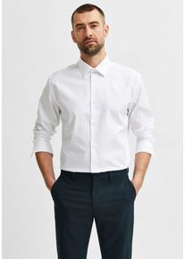 Selected Homme Herren Langarmhemd "SLHREGETHAN SHIRT LS CLASSIC NOOS", weiß, casual, Gr. S, unifarben, Obermaterial: 100% Baumwolle, Hemden