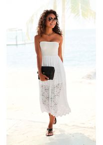 Lascana Damen 2-in-1-Kleid, weiß, modisch, Gr. 34, unifarben, Spitze, Obermaterial: 95% Polyamid, 5% Elasthan. Futter: 95% Viskose, 5% Elasthan,