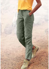 active by Lascana LASCANA ACTIVE Damen Trekkinghose, grün, sportlich, Gr. 34, unifarben, Web, Obermaterial: 96% Polyamid, 4% Elasthan, Hosen, 2-in 1-Hose mit