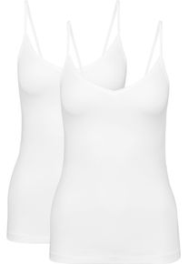 Calida Damen Unterhemd "Benefit Women", Gr. M, weiß, Single Jersey, Obermaterial: 94% Baumwolle, 6% Elasthan, unifarben, klassisch, Unterhemden, mit
