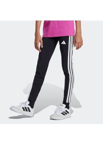 Kinder Leggings "JG 3S LEG 230", schwarz-weiß, sportlich, Gr. 164, adidas Sportswear, Obermaterial: 93% Baumwolle, 7% Elasthan, Hosen
