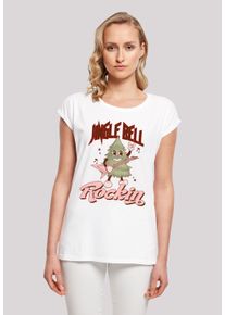F4NT4STIC Damen T-Shirt "Jingle Bell Rocking Weihnachten Tree", weiß, casual, Gr. XXL, Obermaterial: 100% Baumwolle, Shirts, Premium Qualität,