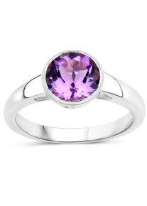VIRA JEWELS Damen Fingerring "925-Sterling Silber rhodiniert Glänzend Amethyst lila", 017 (53,5), 1,71 ct, Silber 925 (Sterlingsilber), weiß, Silber