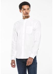 Street One MEN Herren Langarmhemd, weiß, casual, Gr. XXXL, unifarben, Web, 100% Baumwolle, Hemden, mit Stehkragen