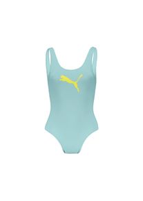 Puma Damen Badeanzug "Puma SWIM WOMEN SWIMSUIT", grün, casual, Gr. XL, unifarben mit Farbeinsatz, Obermaterial: 80% Polyamid, 20% Elasthan,