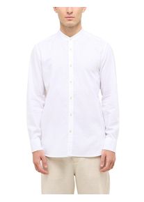Mustang Herren Langarmhemd "Herren Style Yuma", weiß, casual, Gr. XXL, unifarben, Web, 55% Leinen, 45% Baumwolle, Hemden