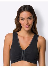 Damen Bügelloser BH, Gr. 90, schwarz-weiß, 85% Baumwolle, 9% Polyamid, 6% Elasthan, BHs