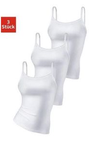 H.I.S. H.I.S Damen Spaghettitop "ohne Seitennähte", weiß, Basic, Gr. 32, unifarben, Feinripp, Obermaterial: 100% Baumwolle, Tops, aus weicher Rippqualität