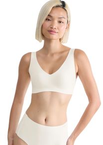 Sloggi Damen Bustier "ZERO Feel 2.0 Bralette", Gr. M, weiß, Single Jersey, Obermaterial: 76% Polyamid, 24% Elasthan, unifarben, matt, modisch, BHs,
