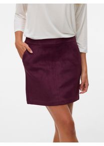 Véro Moda VERO MODA Damen Lederimitatrock "VMDONNADINA FAUXSUEDE SHORT SKIRT", rot, feminin, Gr. XL, unifarben, Web, Obermaterial: 90% Polyester, 10% Elasthan,