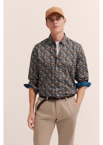 Bugatti Herren Langarmhemd, braun, casual, Gr. XXXL, unifarben, 100% Baumwolle, Hemden, aus reiner Baumwolle