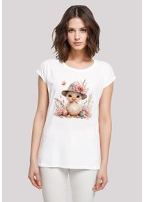 F4NT4STIC Damen T-Shirt "Süßes Oster Küken mit Hut", weiß, casual, Gr. XXL, Obermaterial: 100% Baumwolle, Shirts, Premium Qualität