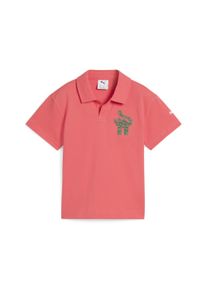 Puma Damen Poloshirt "Cats Club Pique-Poloshirt Kinder"peach frost rot, Gr. 98, bedruckt, Obermaterial: 4% Elasthan, 96% Baumwolle, Shirts