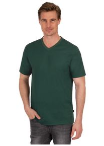 TRIGEMA Herren T-Shirt "TRIGEMA V-Shirt DELUXE Baumwolle", grün, Basic, Gr. S, 100% Baumwolle, Shirts