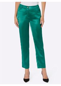 Heine Damen Röhrenhose, grün, Gr. 36, unifarben, 96% Polyester, 4% Elasthan, Hosen