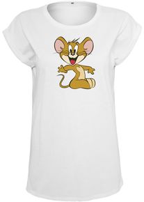 Merchcode Herren T-Shirt "Merchcode Damen Ladies Tom & Jerry Mouse Tee", weiß, casual, Gr. L, bedruckt, 100% Baumwolle, Shirts