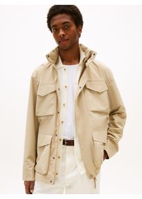 Tommy Hilfiger Herren Fieldjacket "PACKABLE FIELD JACKET", grün, casual, Gr. L, Web, Obermaterial: 100% Polyester, Jacken, Kapuze im Kragen verstaubar