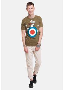 logoshirt Herren T-Shirt "Peanuts - Snoopy", grün, casual, Gr. M, bedruckt, 100% Baumwolle, Shirts, mit lizenziertem Print