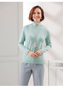CLASSIC Damen Rollkragenpullover "Rollkragenpullover", grün, Gr. 46, unifarben, 50% Modal, 30% Polyester, 20% Polyamid, Pullover