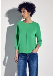 Street One Damen Sweater, grün, casual, Gr. 44, unifarben, Web, Obermaterial: 46% Modal, 46% Polyester, 8% Elasthan, Sweatshirts, mit 3/4-Arm mit