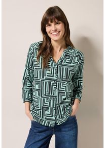 Cecil Damen Tunikashirtslate khaki, casual, Gr. XL, bedruckt, Web, Stoff, 48% Baumwolle, 48% Modal, 4% Elasthan, Shirts, mit allover Print