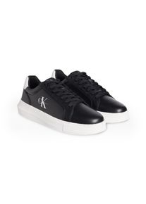 Herren Sneaker "CHUNKY CUPSOLE MONO LTH", Calvin Klein Jeans, Gr. 44, schwarz-weiß, Leder, unifarben mit Farbeinsatz, sportlich, Schuhe, Schnürschuh,