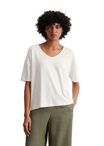 Marc O'Polo MARC O'POLO Damen T-Shirt "mit TENCEL Lyocell", weiß, Basic, Gr. L, unifarben, Obermaterial: 66% Lyocell, 32% Baumwolle, 2% Elasthan, Shirts