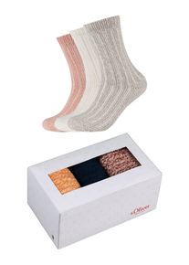 s.Oliver Damen Socken "Sockenbox 3er Pack", Gr. 35, weiß, 69% Polyester 29% Polyester 2% Elasthan, meliert, Socken