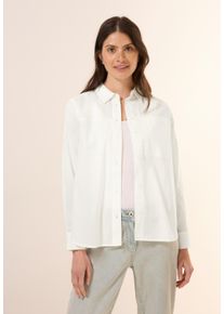 Cecil Damen Langarmbluse, weiß, casual, Gr. XXL, unifarben, Web, 100% Baumwolle, Blusen, aus reiner Baumwolle