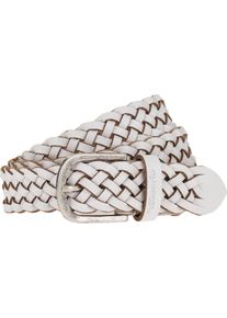 Tamaris Damen Flechtgürtel, weiß, casual,modisch, Gr. 80, Flechtoptik, Rindsleder, Gürtel, individuell verstellbar